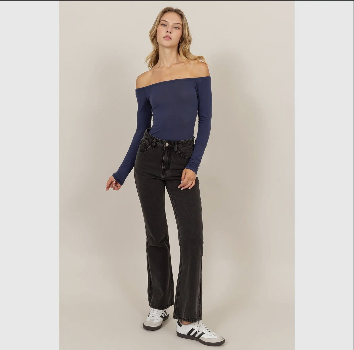 Double zero long sleeve off shoulder body suit