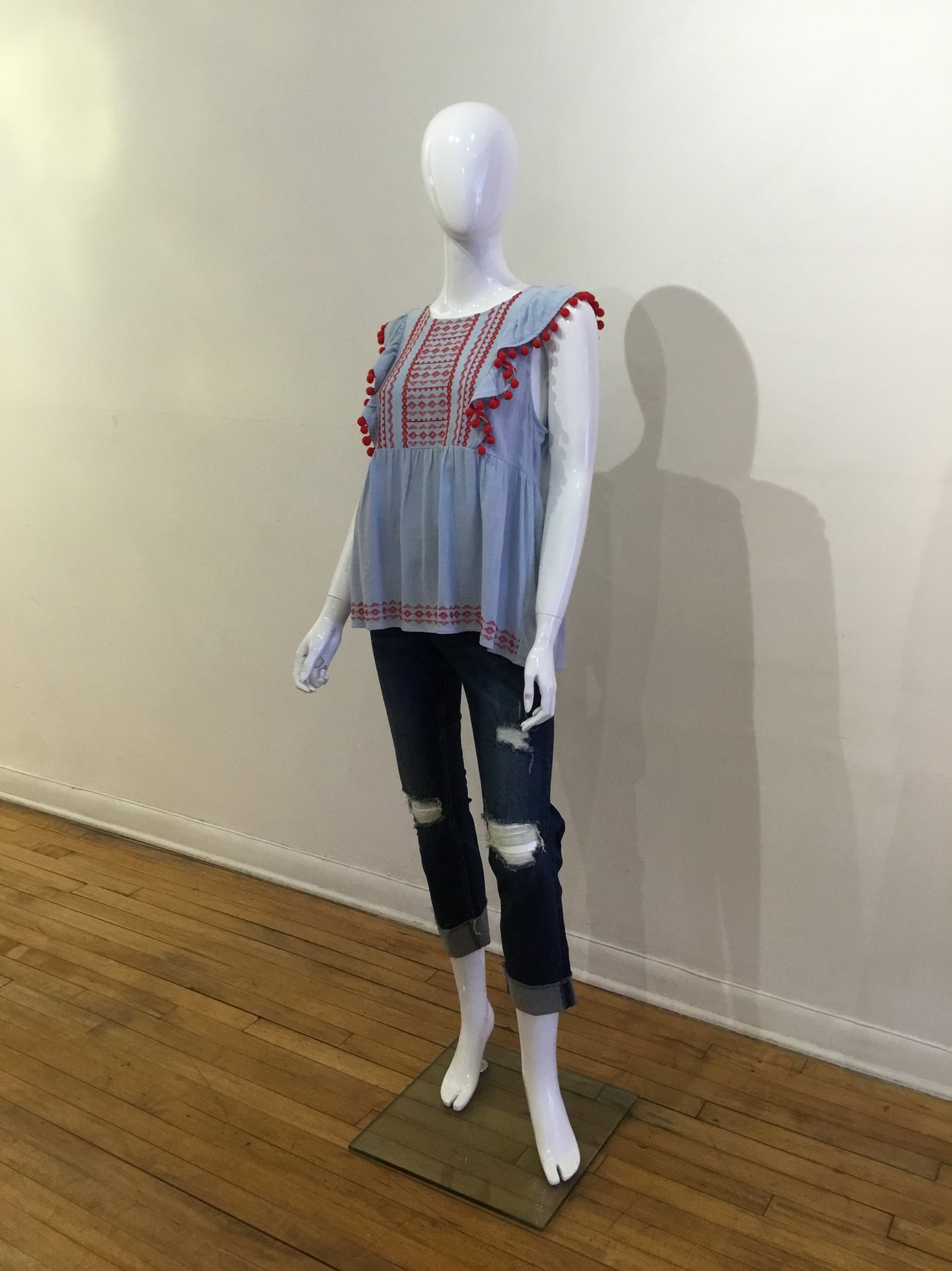 Savannah Jane Blue and Red Blouse