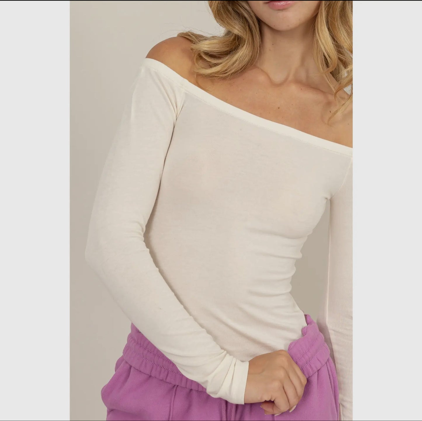 Double Zero long sleeve off shoulder body suit