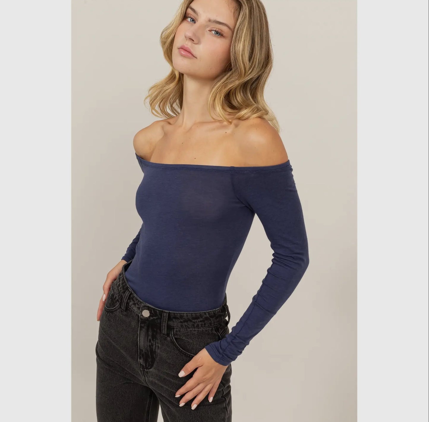 Double zero long sleeve off shoulder body suit