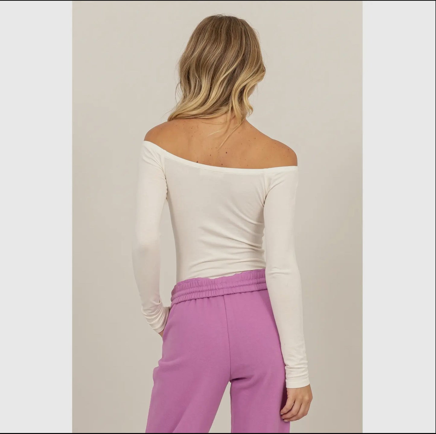 Double Zero long sleeve off shoulder body suit