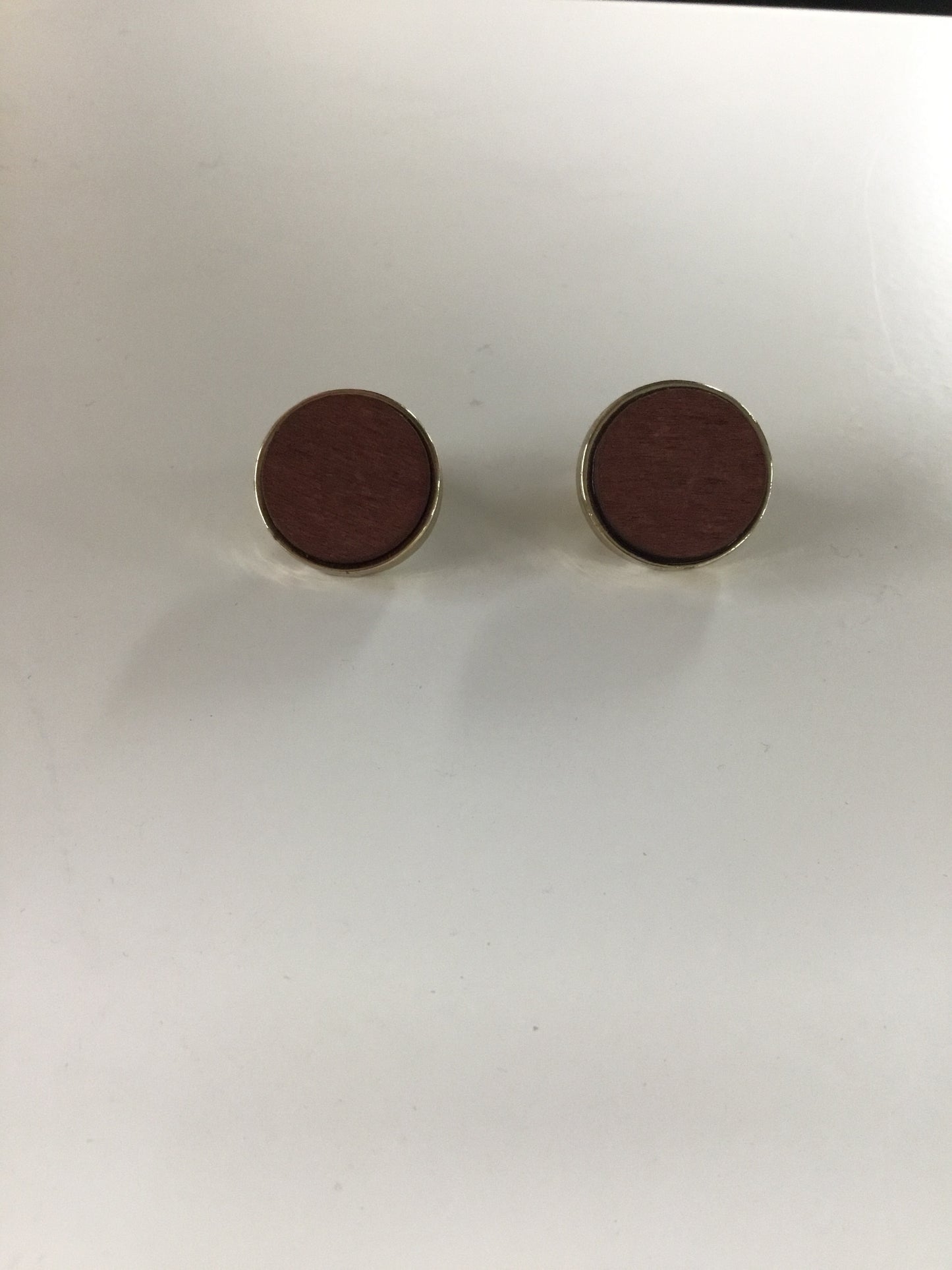 Gold Circle Wood Earrings