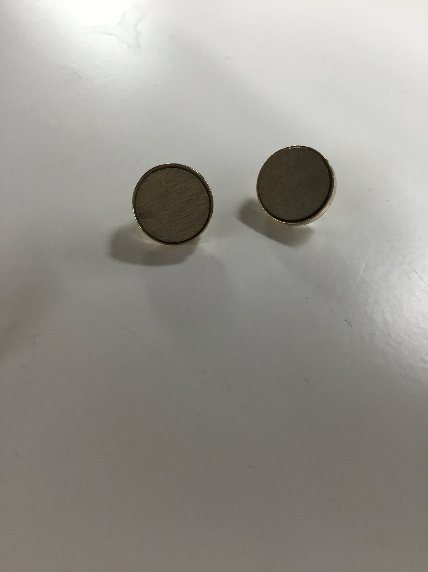 Gold Circle Wood Earrings