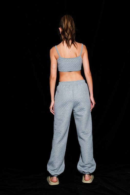 Papermoon grey quilted sweatpants