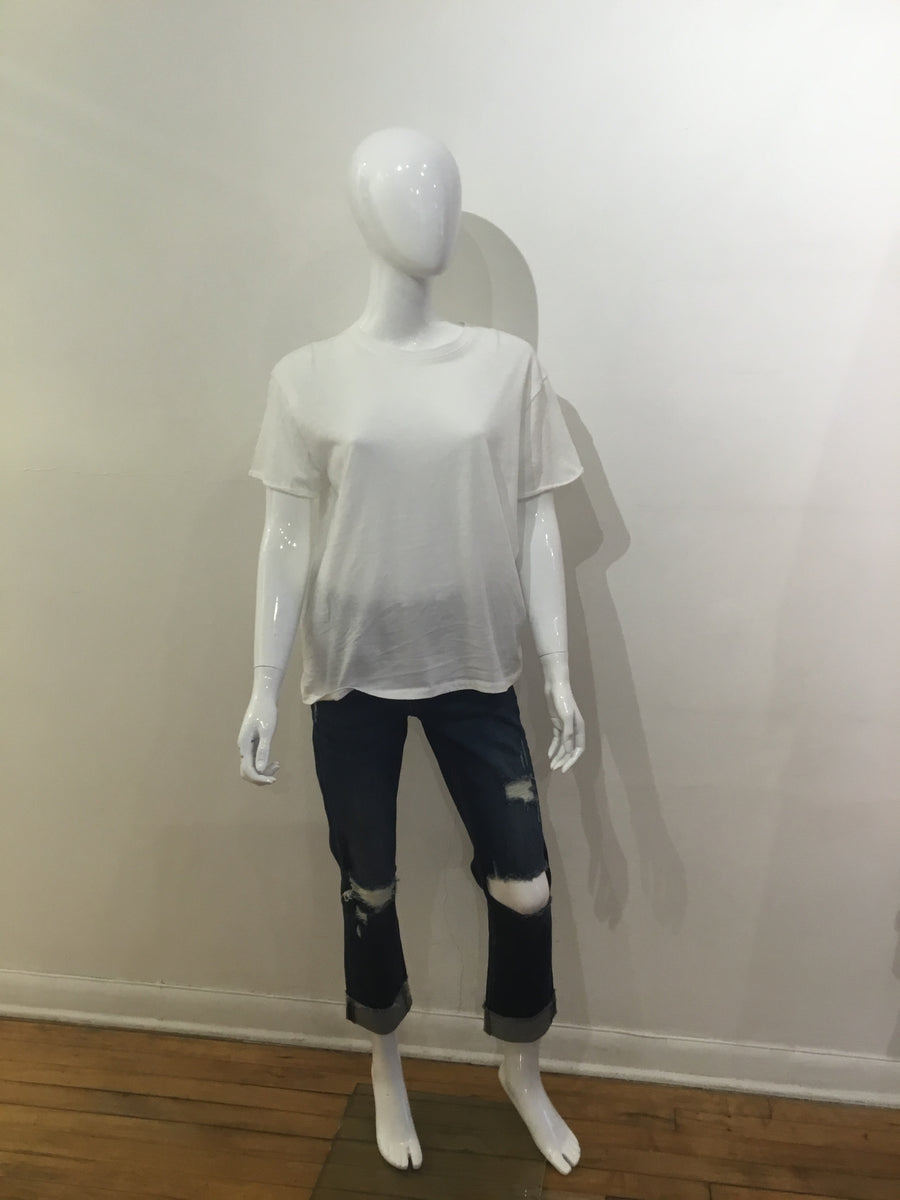 Double Zero Plain White T-Shirt