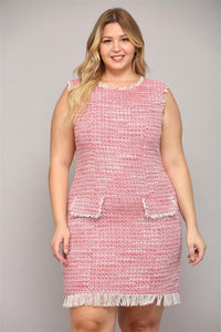 Fate Pink Tweed Party Dress