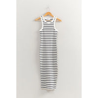 Double Zero Striped Bodycon Midi Dress