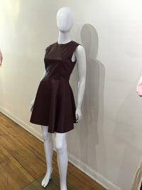Fate Maroon Faux Leather Dress