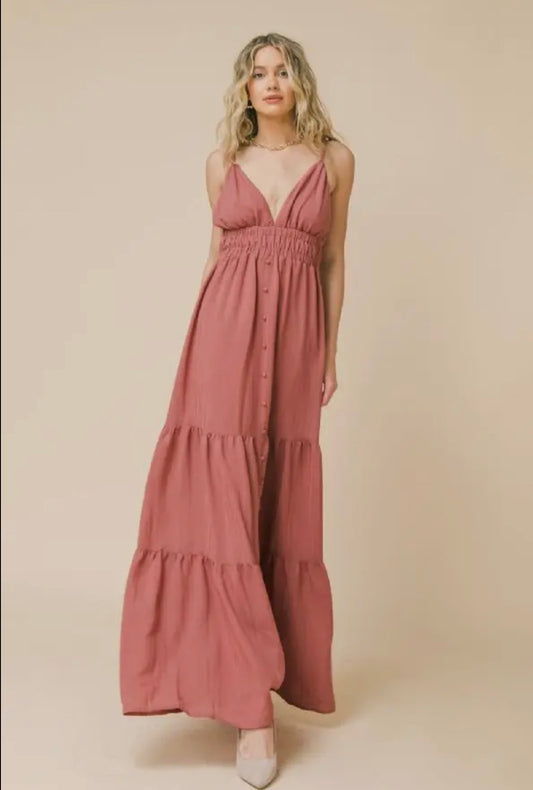 A. Calvin by Flying Tomato Mauve Maxi Dress