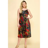 Sara Michelle floral satin slip midi dress