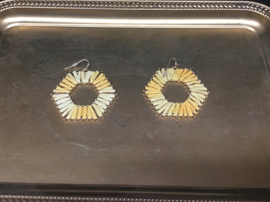 Yellow woven earrings
