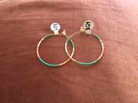 Splendid Iris Beaded Hoop Earrings