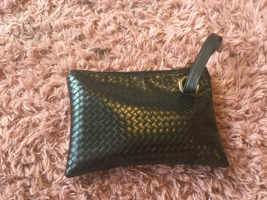 Black Vegan Leather Clutch
