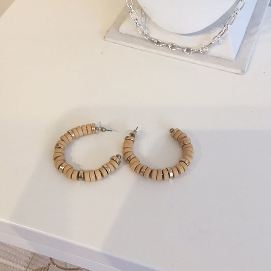 Wood hoop earrings