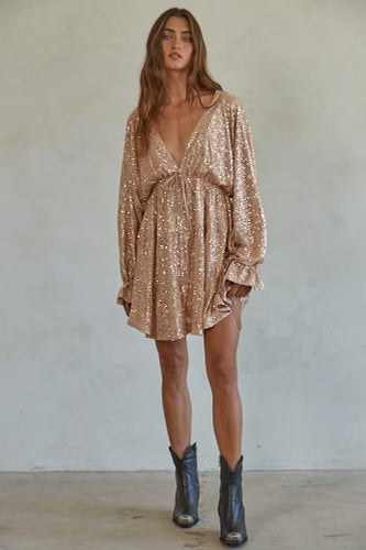 By Together Sequins Deep V Dress