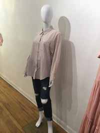 By Together Striped Button Down Top