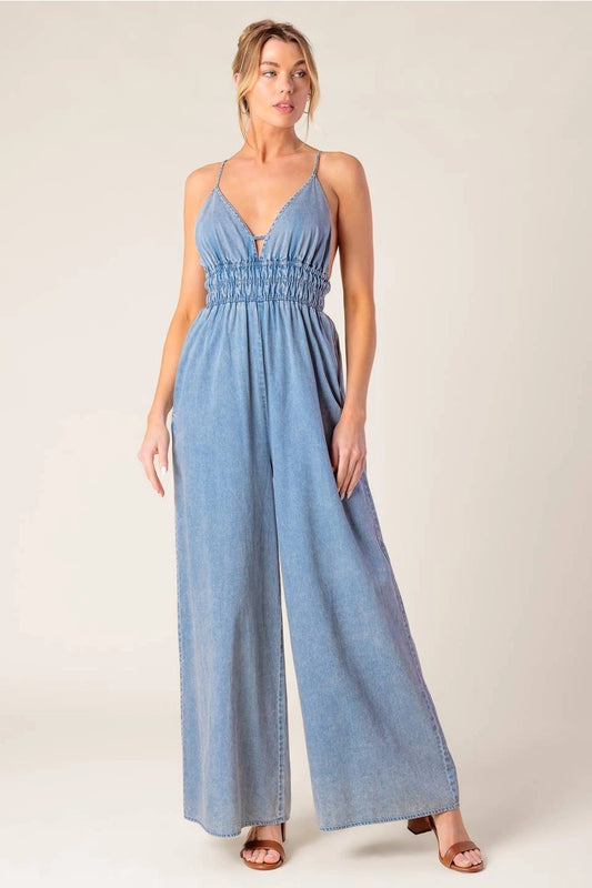 Flying Tomato denim jumpsuit
