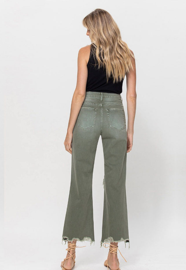 Vervet Leslie High Rise Crop Flare Jeans