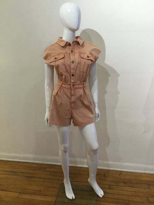 Fate Pink Denim Romper