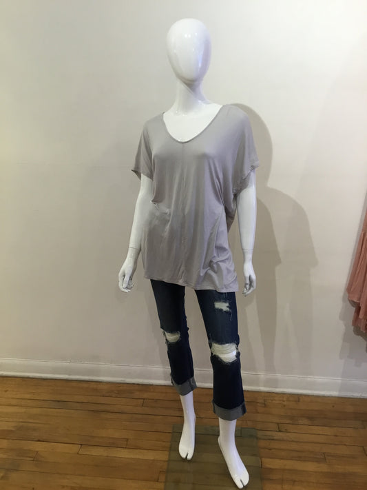 Double Zero Gray V-neck