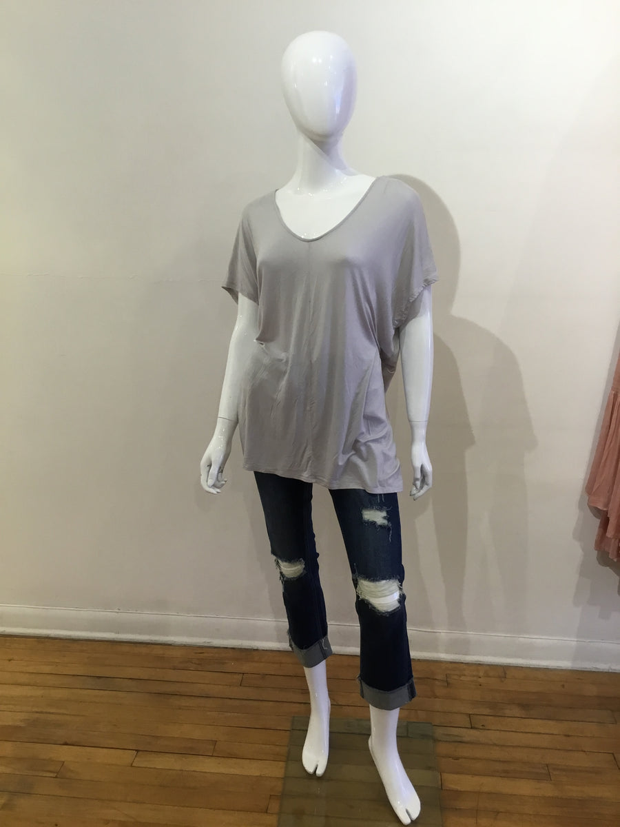 Double Zero Gray V-neck