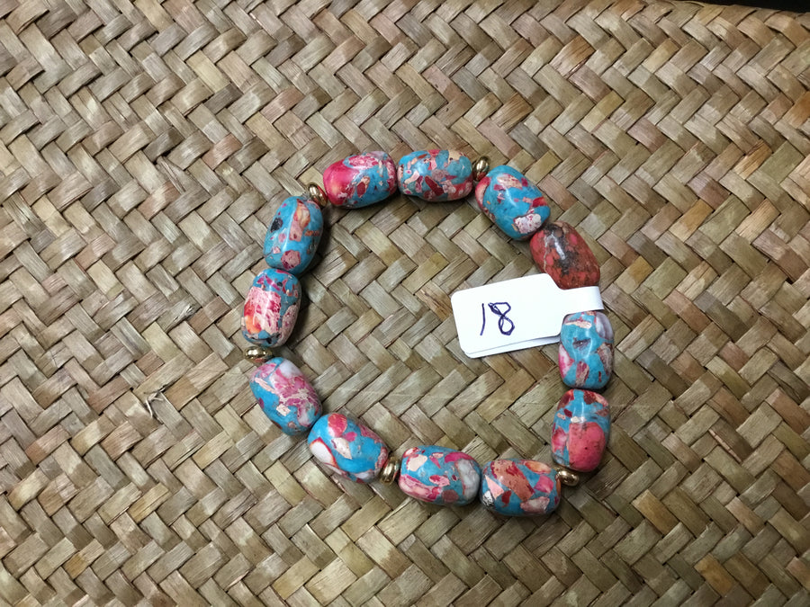 Geri Greene muticolor bracelet turquoise red pink stone