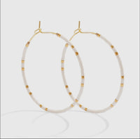 Splendid Iris Beaded Hoop Earrings