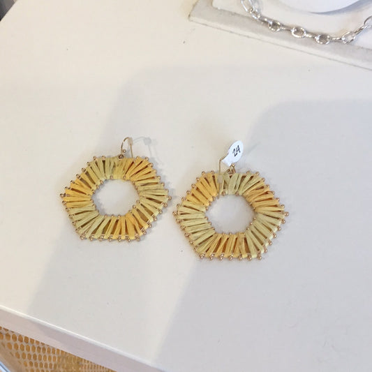 Yellow dangle earrings