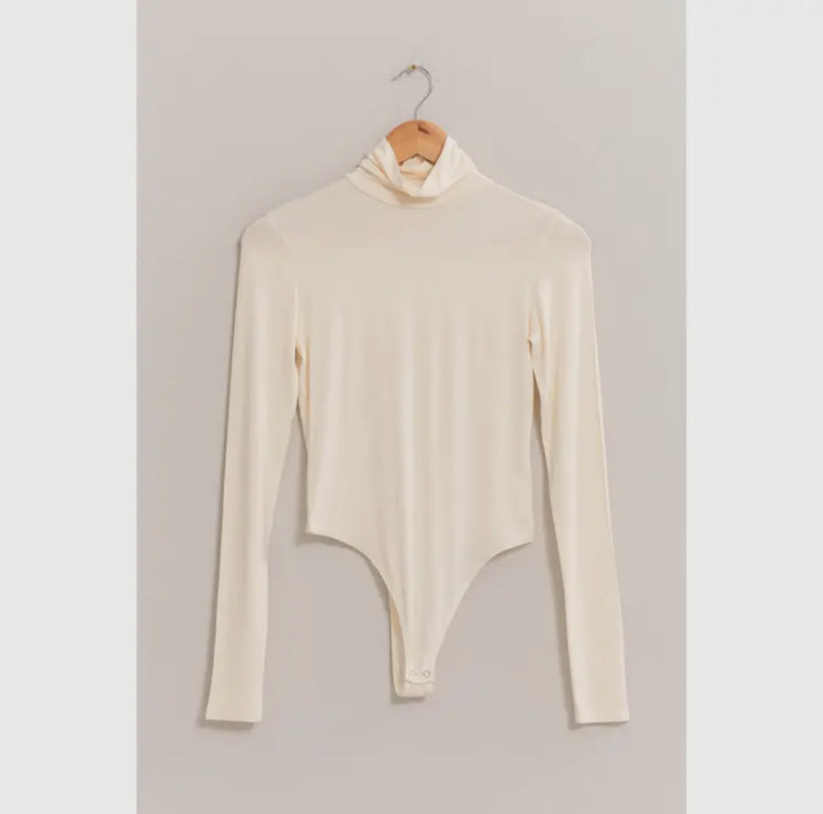 Double Zero Cream Turtleneck Bodysuit