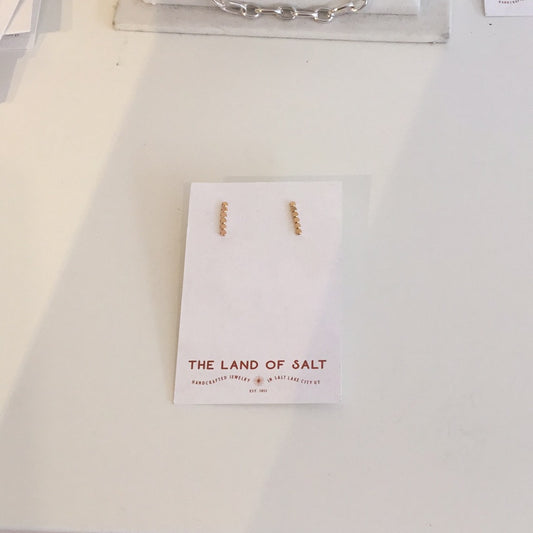 The land of salt gold stud earrings