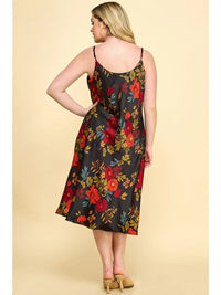 Sara Michelle floral satin slip midi dress